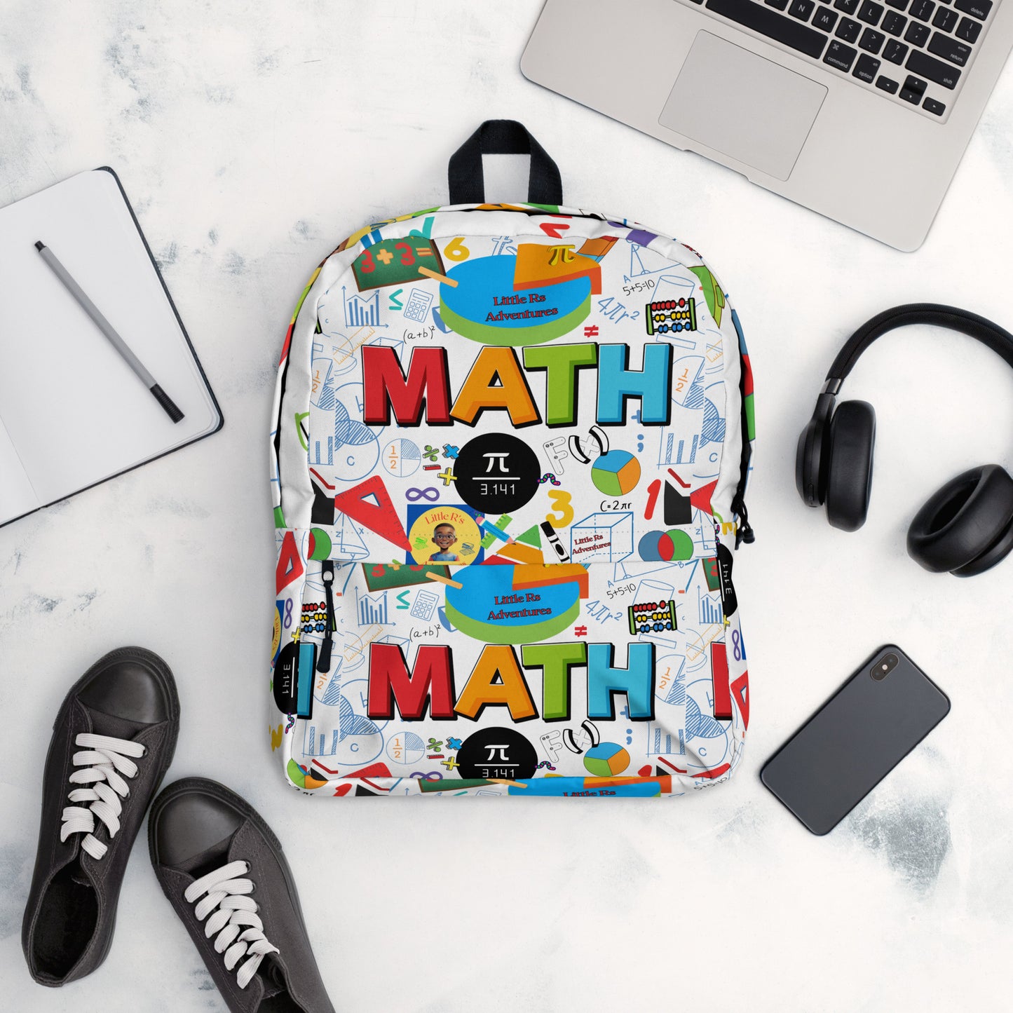 Little Rs Adventures Math Backpack - Water-resistant & Laptop Ready