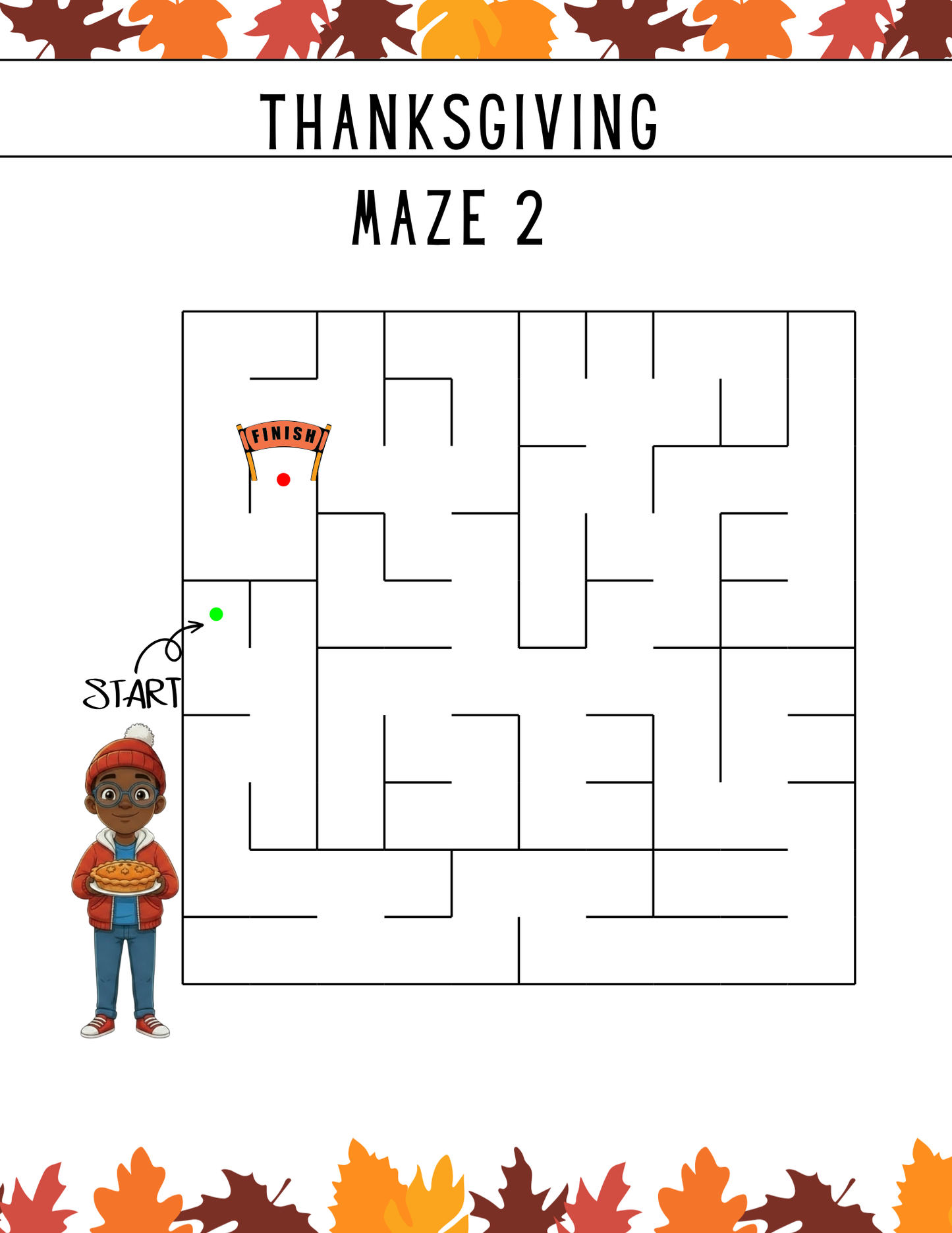 Kids Thanksgiving Printable Coloring and Activity Book