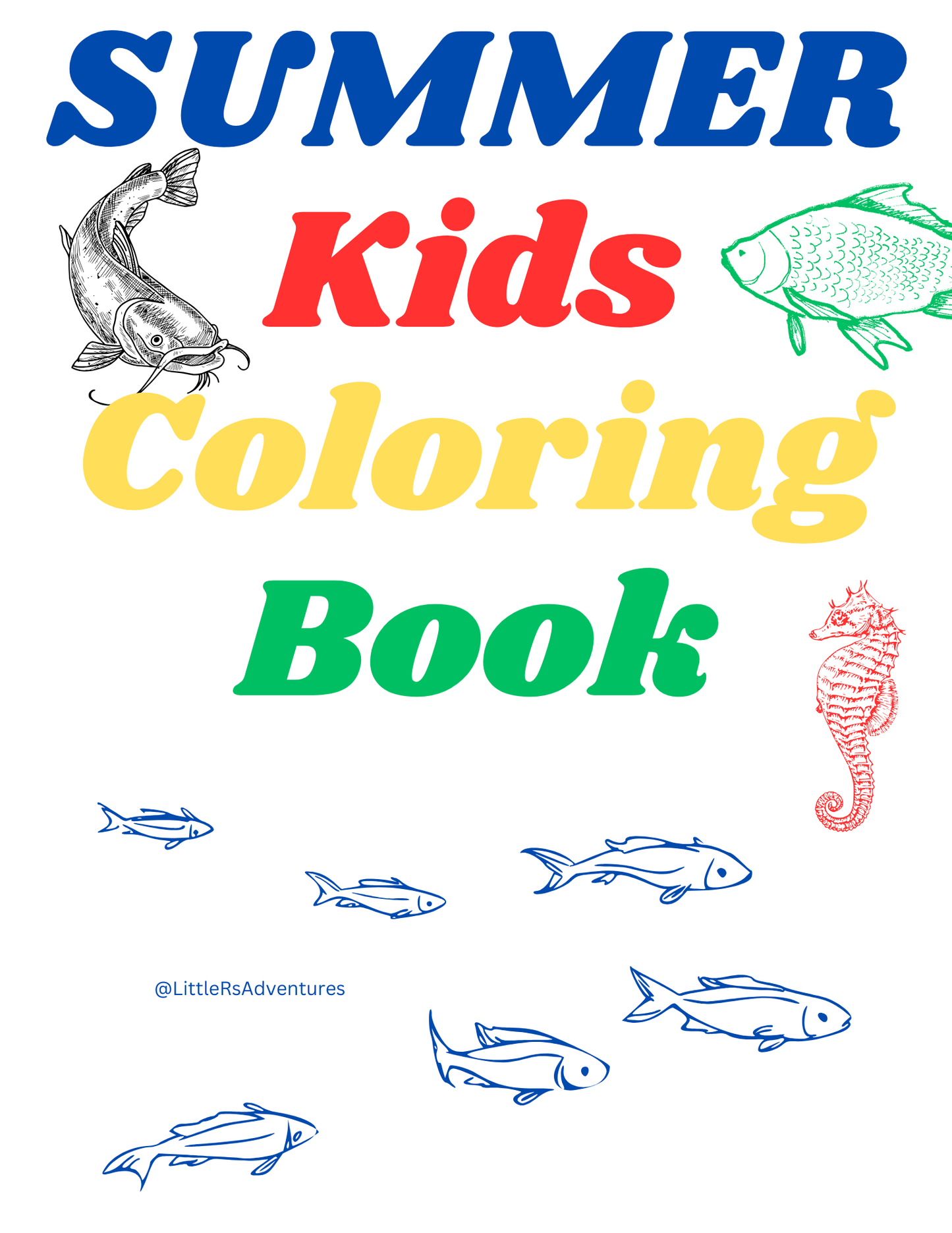 Summer Activity Coloring and Word Search Book Digital Download