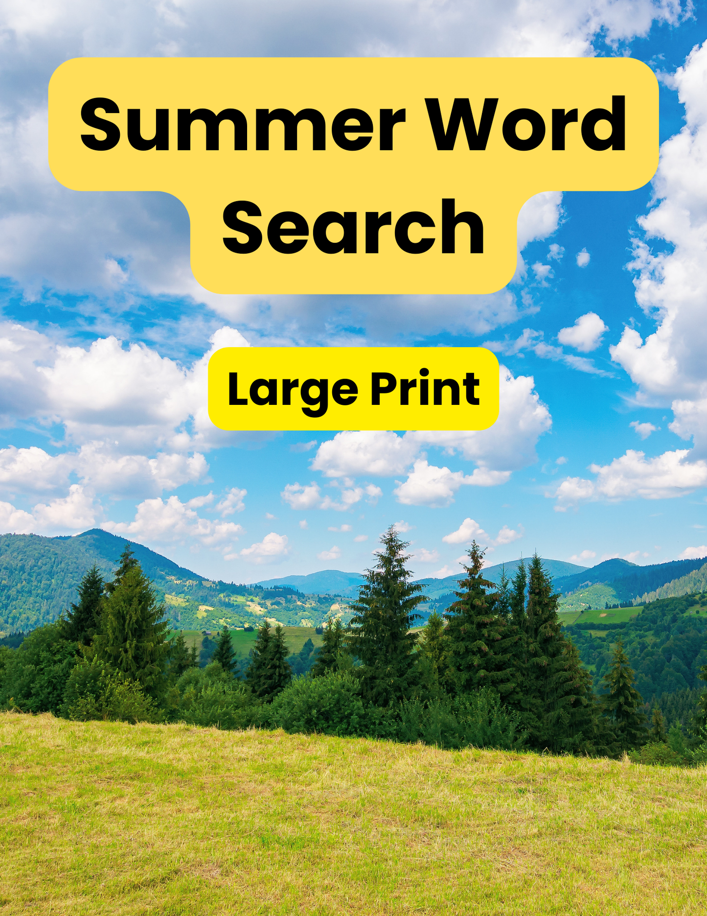 Summer Activity Coloring and Word Search Book Digital Download