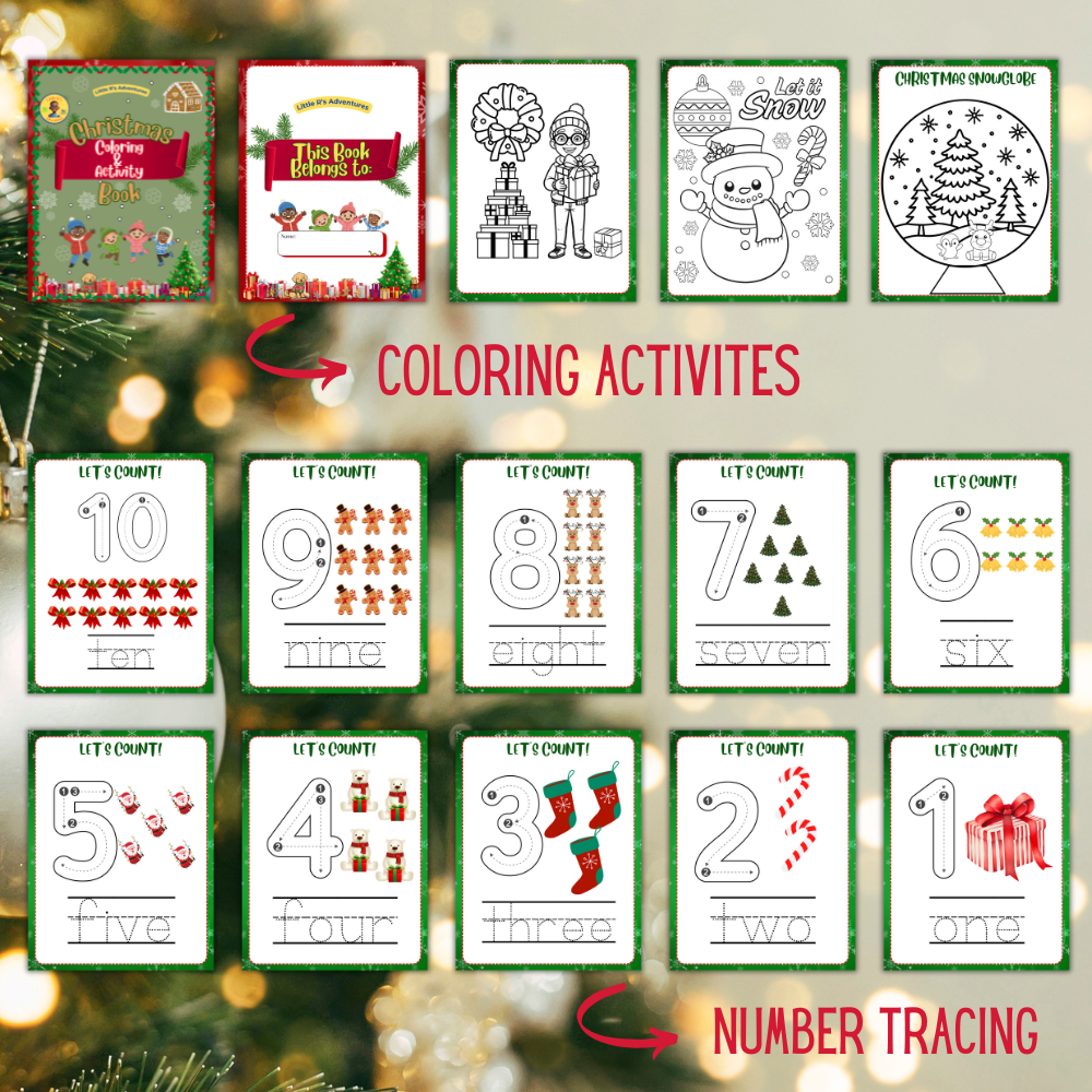 Christmas Coloring & Activity Printable Book | 100+ Pages of Fun