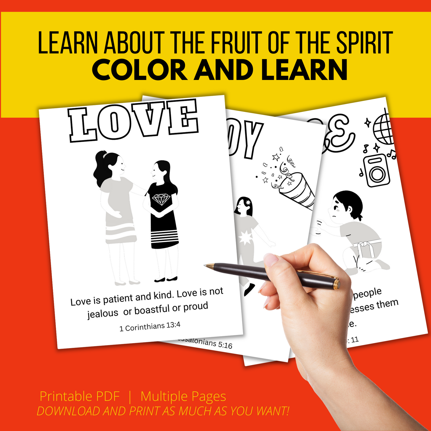 Fruit of the Spirit Coloring Printable Book