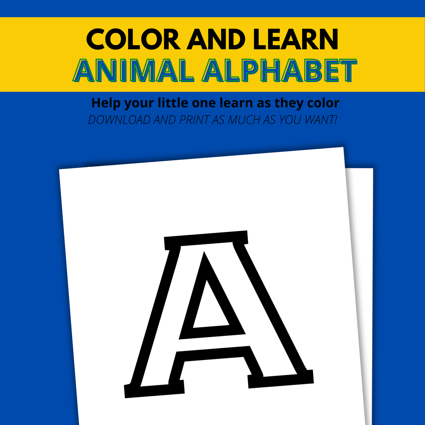 Animal Alphabet Coloring and Activity Printable Book