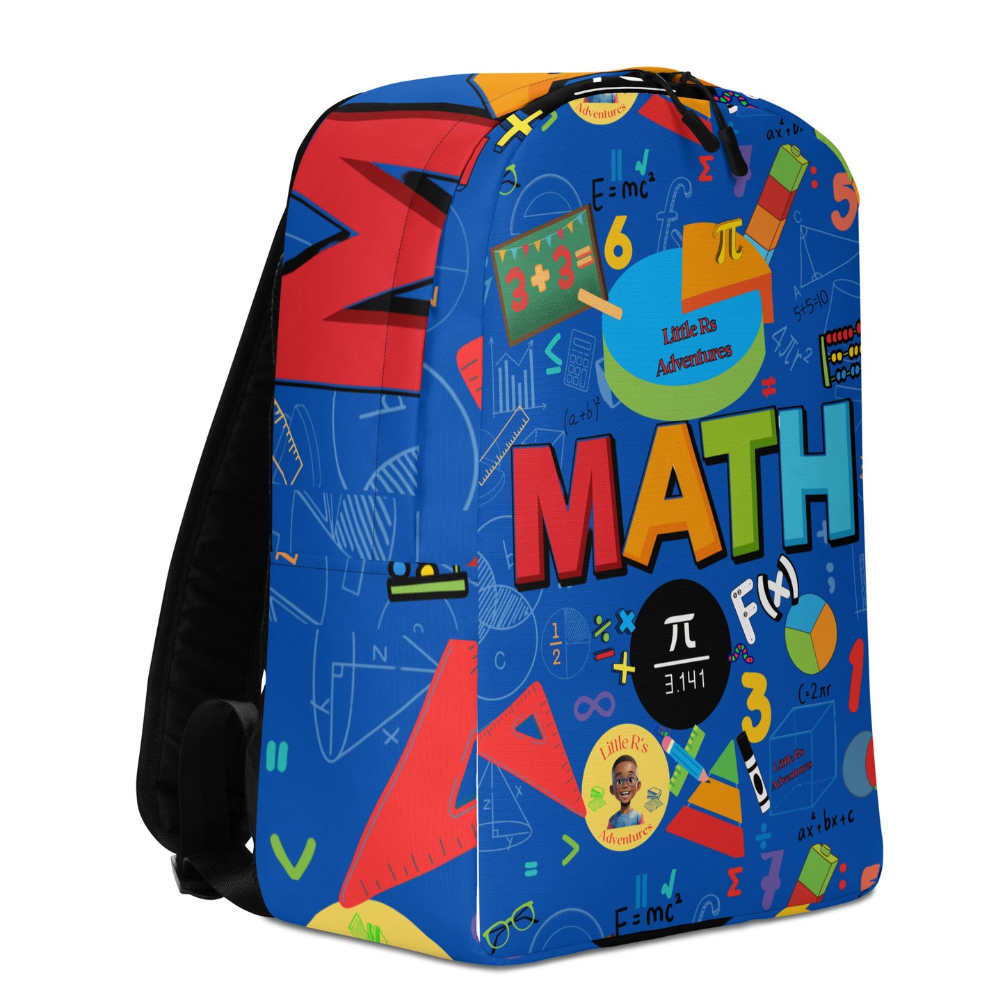 Spacious Blue Math Backpack - Durable, Fun, & Water-Resistant