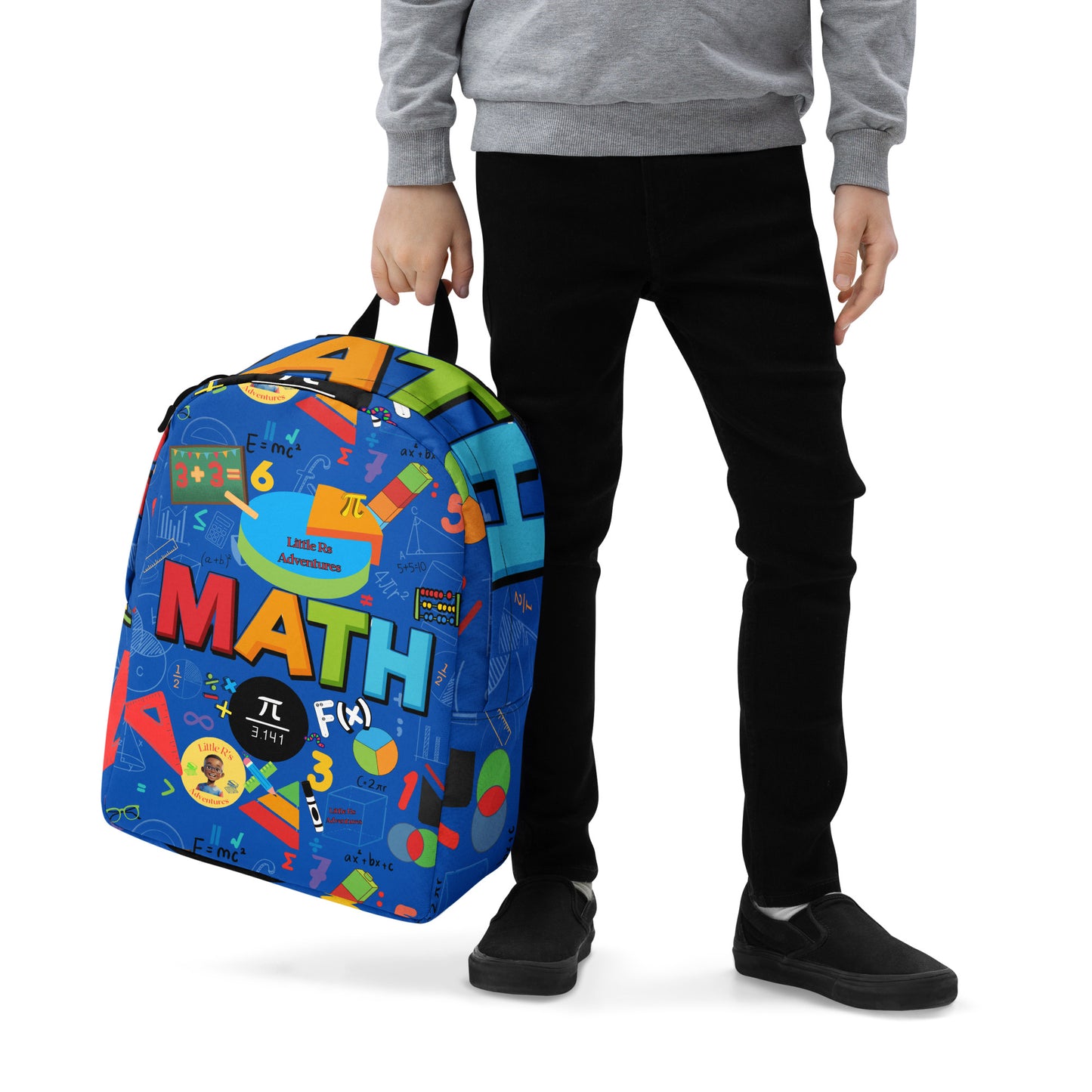 Spacious Blue Math Backpack - Durable, Fun, & Water-Resistant