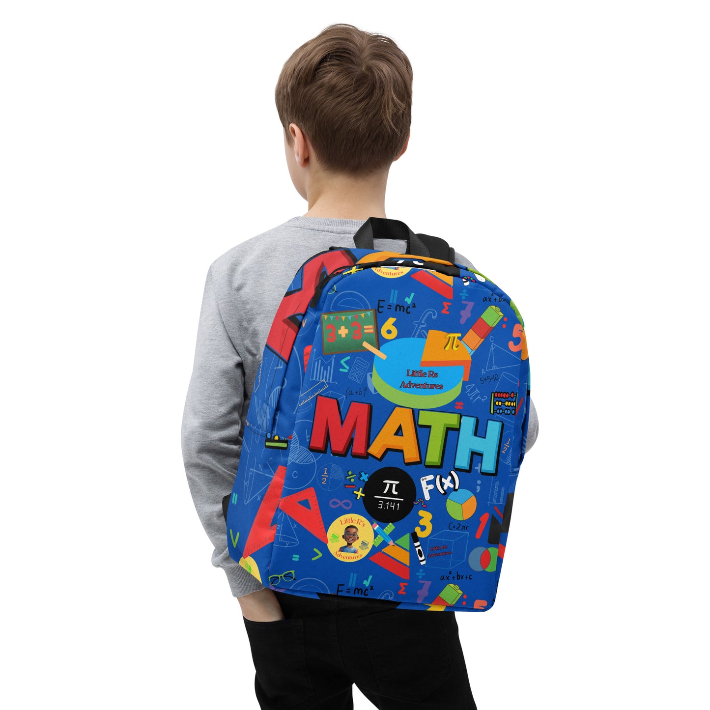 Spacious Blue Math Backpack - Durable, Fun, & Water-Resistant