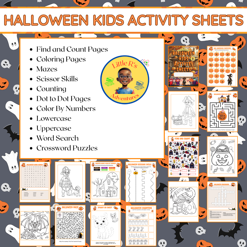 Halloween Kids Printable Activity Sheets | 45+ Fun Learning Pages
